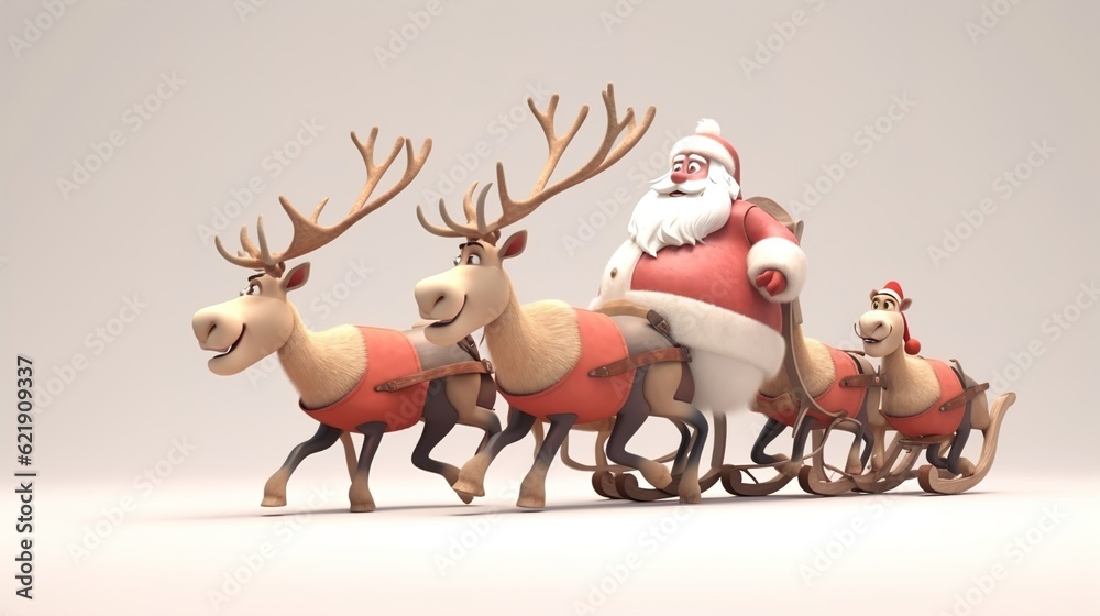 Santa Claus with a huge bag delivering gifts at snow fall. Merry Christmas,Seasonal Christmas poster,illustration Santa Claus with a huge bag delivering gifts at snow fall. Merry Christmas,Seasonal Christmas poster,illustration