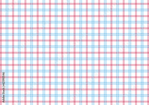 線がちょっとガサガサしているチェック模様（ピンク/青）