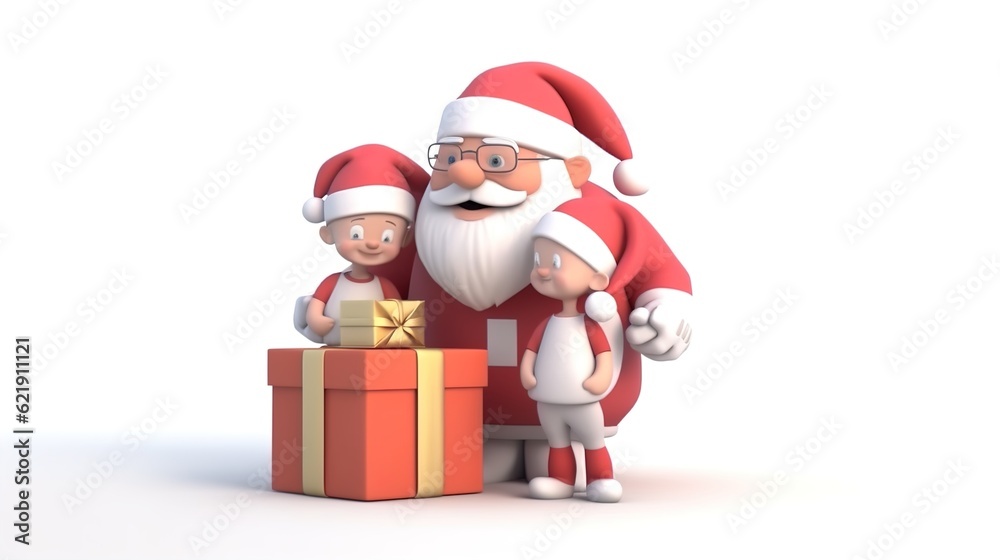 Santa Claus with a huge bag delivering gifts at snow fall. Merry Christmas,Seasonal Christmas poster,illustration Santa Claus with a huge bag delivering gifts at snow fall. Merry Christmas,Seasonal Christmas poster,illustration