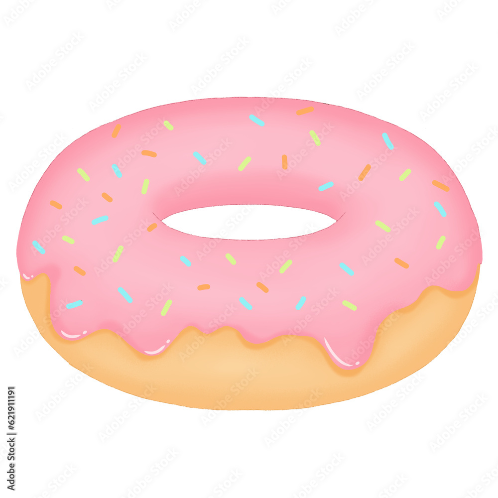 Icing strawberry donut Icing strawberry donut