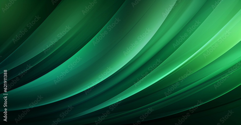 Green wave stripes. Bright Natural background. Generative Ai