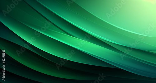 Green wave stripes. Bright Natural background. Generative Ai