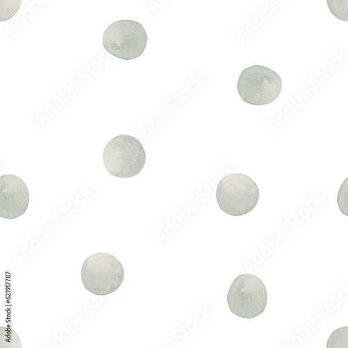 Dusty pastel green polka dot seamless pattern for stationery  tape  fabrics  nursery  covers  bedding  wallpaper. Retro vintage style