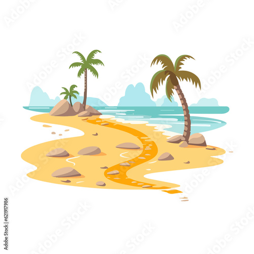 footsteps sand beach vector