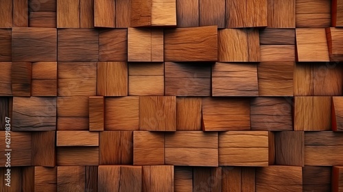 Wooden square blocks wall texture background