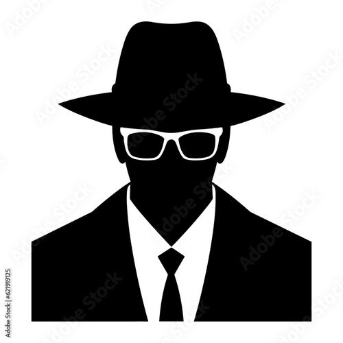 Incognito undercover secret agent black silhouette svg vector