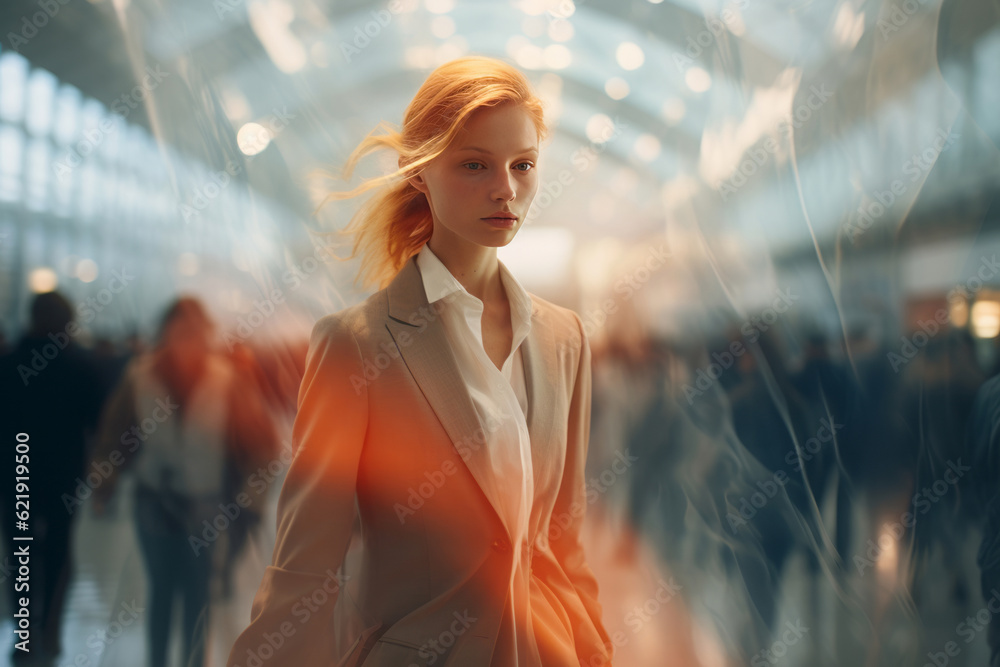 business people at airport, in the style of impressionist luminosity. Generative AI business people at airport, in the style of impressionist luminosity. Generative AI