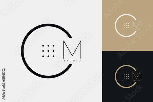 Minimalistic circle logo design, Minimal logotype, Circle emblem, Business template
