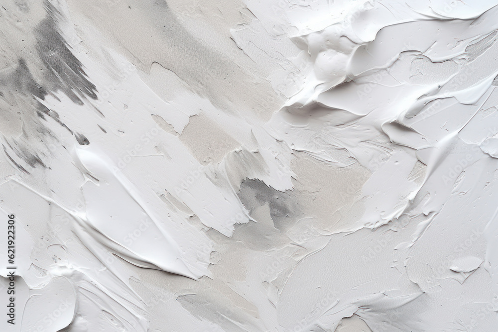 Obraz premium Abstract white painted texture background. AI generated