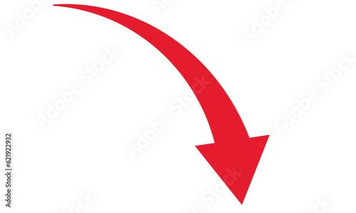 矢印　下向き　赤