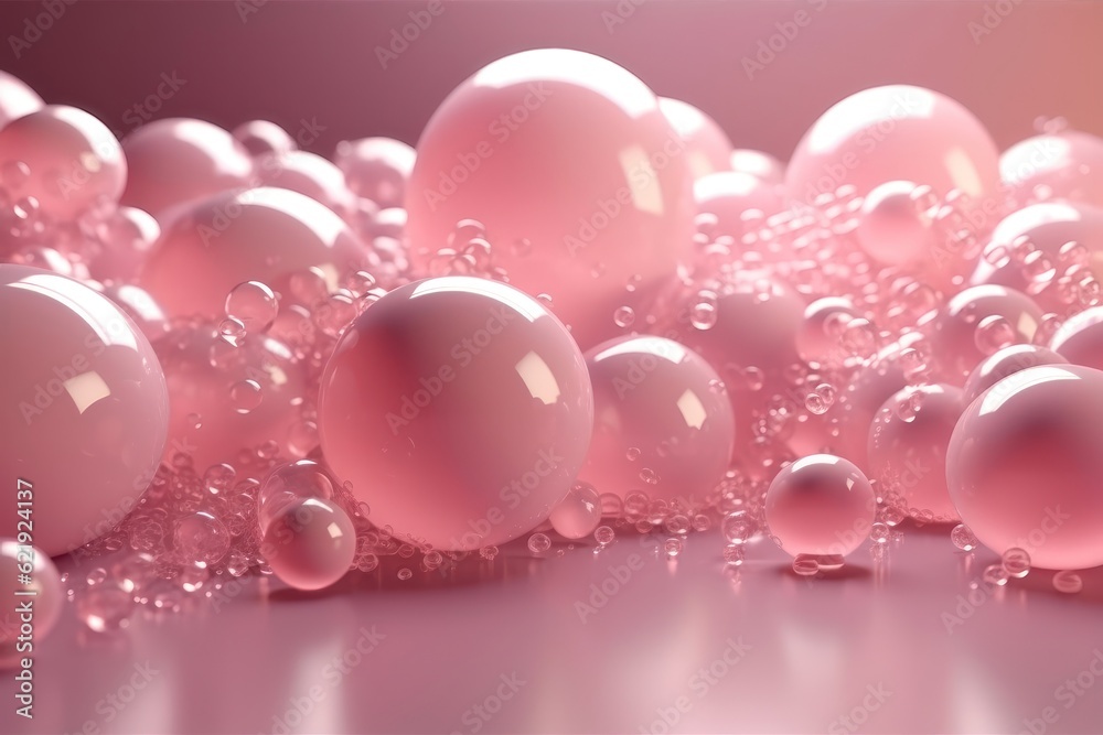 Surrounded by floating pink bubbles, light pink. AI generated Surrounded by floating pink bubbles, light pink. AI generated