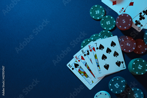 Fotografía Concept of gambling, Poker gambling game, accessories for poker