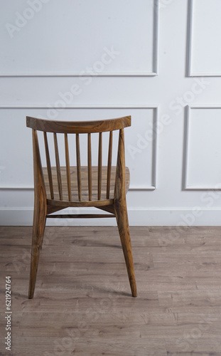  vintage wooden chair in the  white room