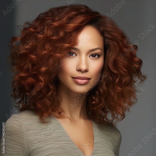 Gorgeous redhead woman with amazing hair. Great for articles about beauty, hair fashion, salon, cosmetics, skin care, hair care, hair products, fashion, trends, grooming etc.