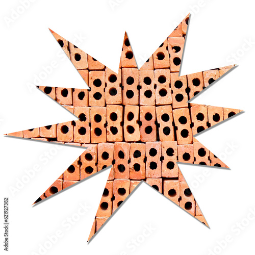 Brick block pattern. Scattered pattern on white background.