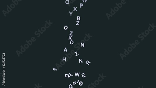 falling letters, seamless looping