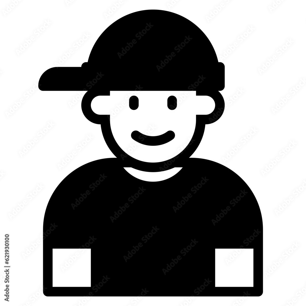 Boy avatar glyph style icon Boy avatar glyph style icon