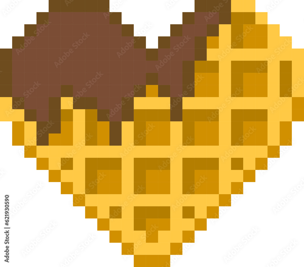 waffle cartoon icon in pixel style waffle cartoon icon in pixel style