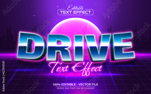 Drive retro style text effect editable