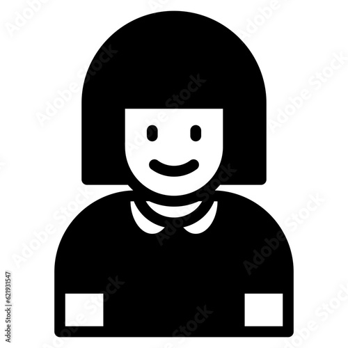 Girl  avatar glyph style icon © sripfoto