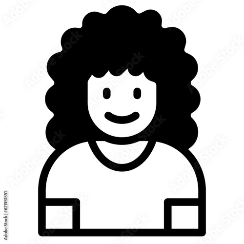 Girl avatar glyph style icon