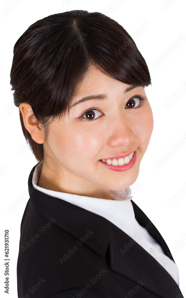 Digital png photo of happy asian businesswoman on transparent background Digital png photo of happy asian businesswoman on transparent background