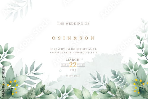 beautiful background floral leaves watercolor