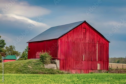 A large red barn