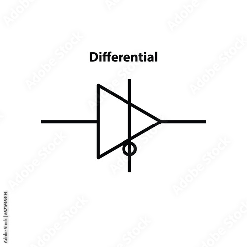 Differential. electronic symbol. Illustration of basic circuit symbols. Electrical symbols, study content of physics students. electrical circuits.