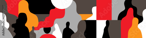 psychology of people abstract vector illustration ,horizontal background flat design element