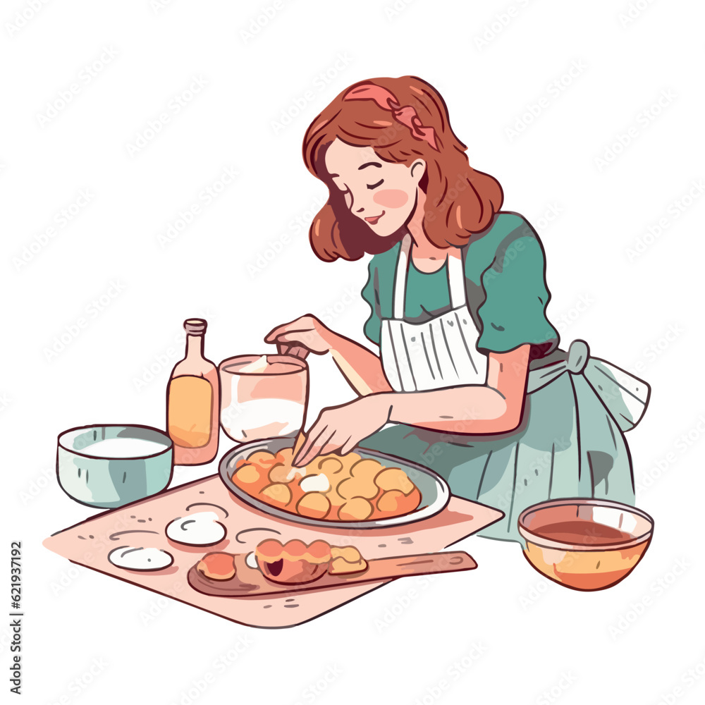 Smiling woman baking homemade pizza with love Smiling woman baking homemade pizza with love