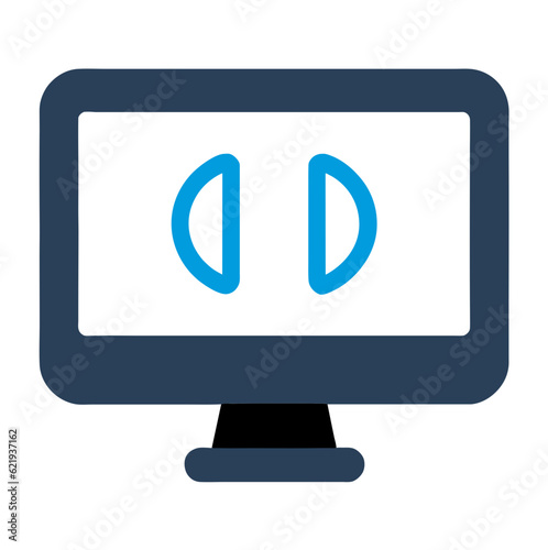 Desktop computer line icon, outline vector sign, linear style pictogram, symbol, logo isolated on white.