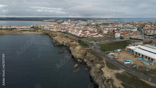 Wallpaper Mural Aerial view of house from a residential district in Peniche along the Atlantic Ocean coastline, Leiria district, Portugal. Torontodigital.ca