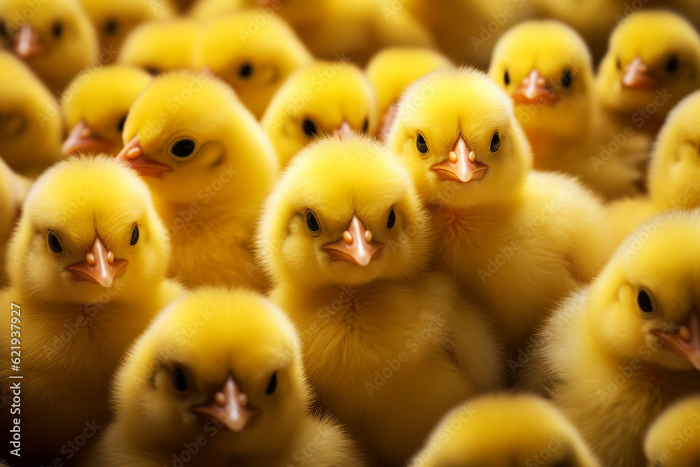 Lots of little yellow chickens. Generative AI Lots of little yellow chickens. Generative AI