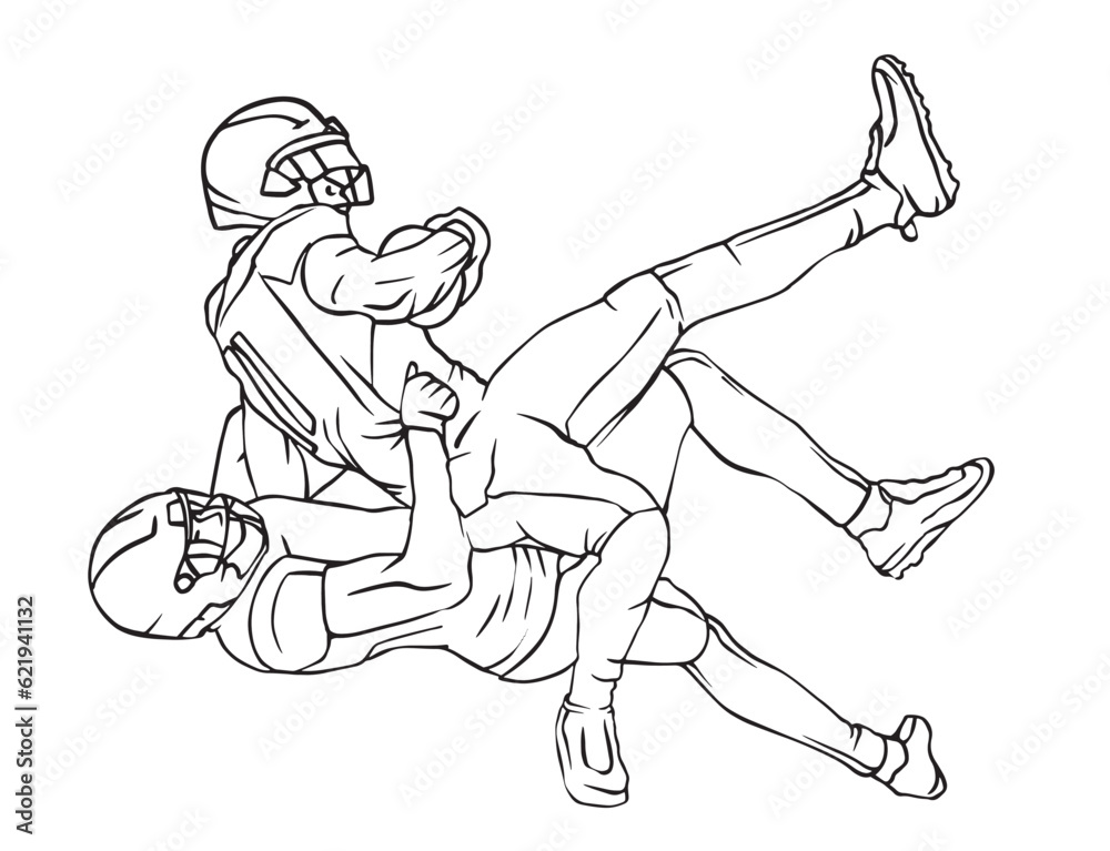 Fototapeta premium American Football Line Art Vector EPS 10