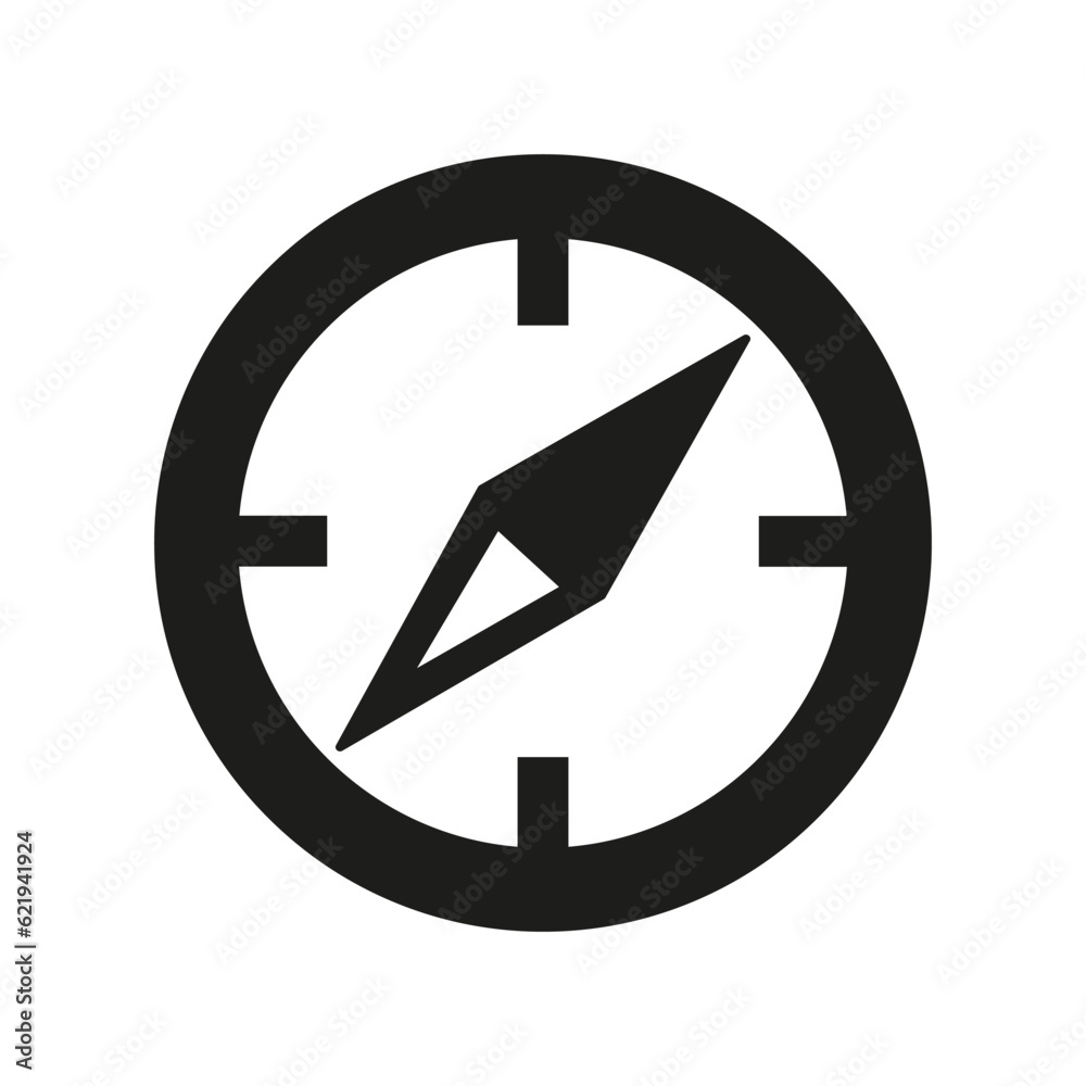 Vector compass icon, compass icon vector illustration isolated on white background. Vector compass icon, compass icon vector illustration isolated on white background.