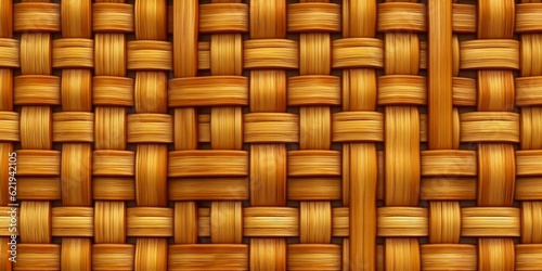 Wicker rattan seamless texture background. AI Generated
