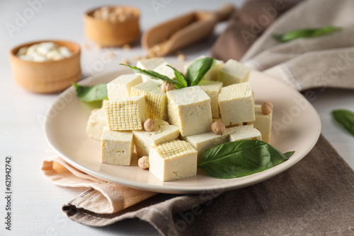Traditional component of Asian cuisine - Tofu, bean curd