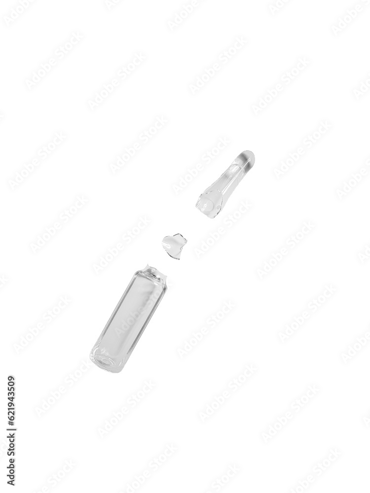 Ampoules that were split and lined up in three pieces. Ampoules that were split and lined up in three pieces.