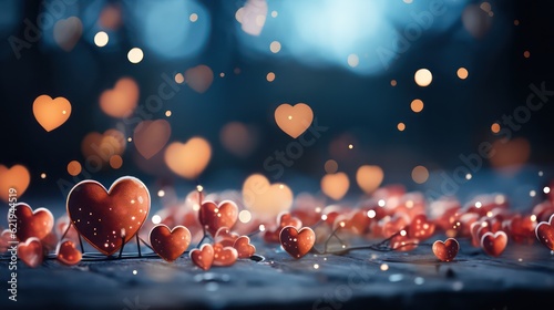 Elegant Bokeh Hearts Background Captivating and Romantic Design