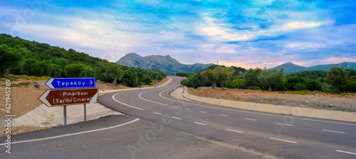 road in the mountains at Gökçeada