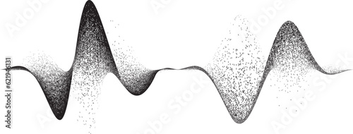 Sprayed black spiral line .Graffiti art design . Noise dispersion grungy wavy logo . Spray effect .Grunge texture . Distressed element . Grange textured vector