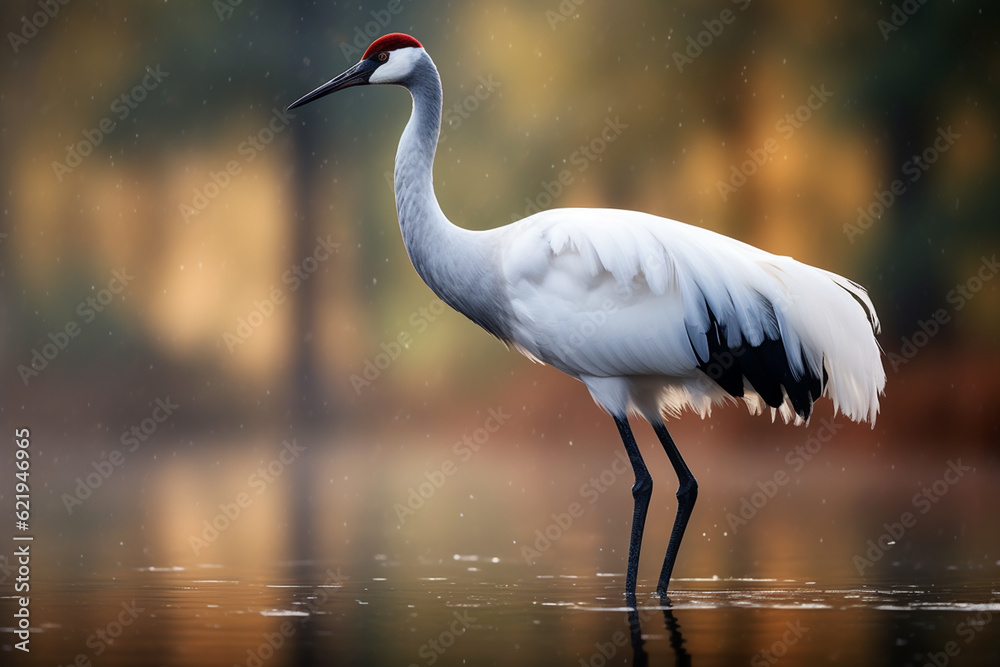 Fototapeta premium A lone crane in the forest