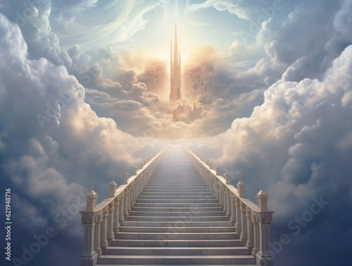 Stairs in the clouds. Stairway to heaven.