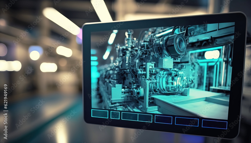 Digital display. Industry 4.0 contemporary factory concept. generative AI
Digital display. Industry 4.0 contemporary factory concept. generative AI