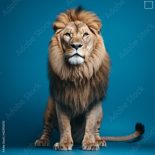 A Lion isolated on blue © Muh