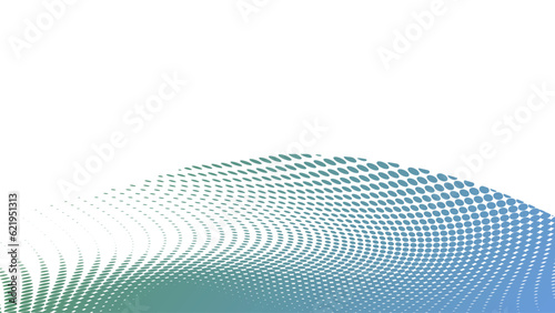 Technology Wavy Lines With Blue Color Halftone Abstract Pattern Background. Vintage. Wallpaper. Vector
