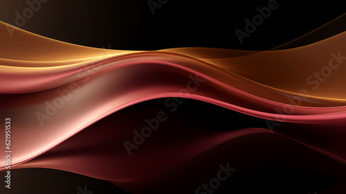 Abstract Black Pink Gold curve shapes background. luxury wave. Smooth and clean subtle texture creative design. Suit for poster, brochure, presentation, website, flyer. vector abstract design element