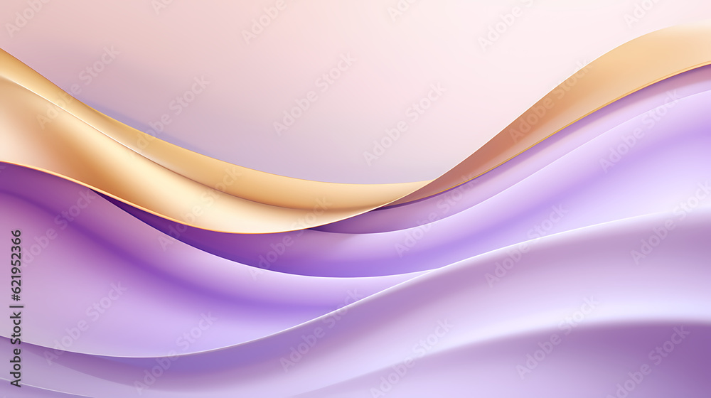 Obraz premium Abstract purple gold curve shapes background. luxury wave. Smooth and clean subtle texture creative design. Suit for poster, brochure, presentation, website, flyer. vector abstract design element