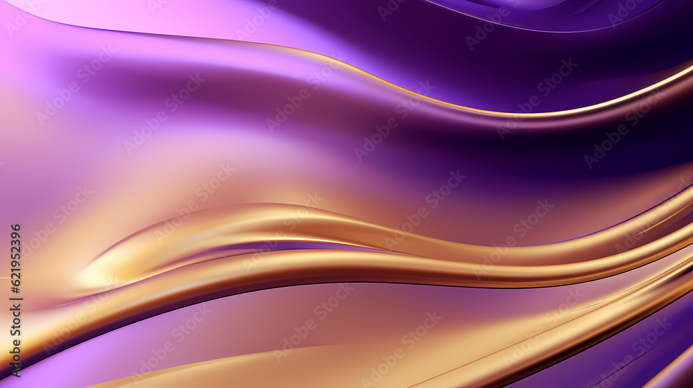 Abstract purple gold curve shapes background. luxury wave. Smooth and clean subtle texture creative design. Suit for poster, brochure, presentation, website, flyer. vector abstract design element